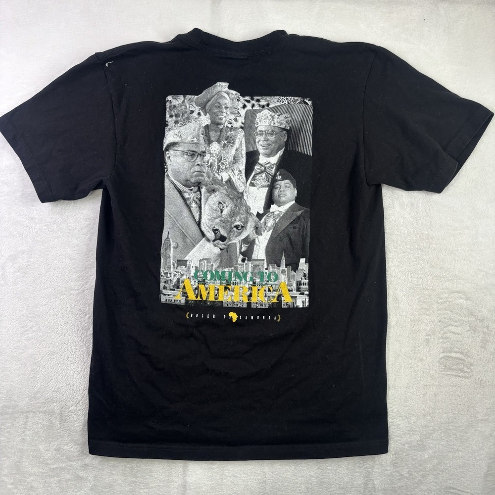 Coming To America Shoe Palace Black Short Sleeve Graphic Shirt Men's Large